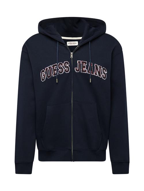 GUESS JEANS Sweatjakke  navy / rød / hvid