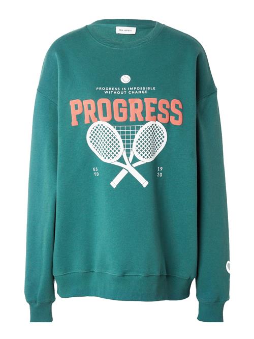 OH APRIL Sweatshirt 'Progress'  smaragd / orange / hvid