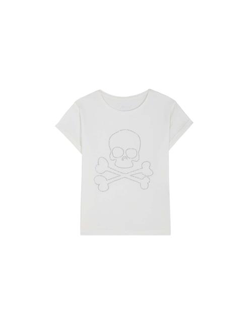 Scalpers Bluser & t-shirts 'Shiny Skull'  grå / hvid