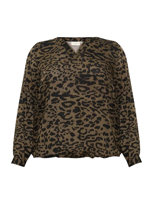 KAFFE CURVE Bluse 'Diana'  brun / sort