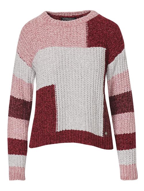 KOROSHI Pullover  brun / lys pink / uldhvid