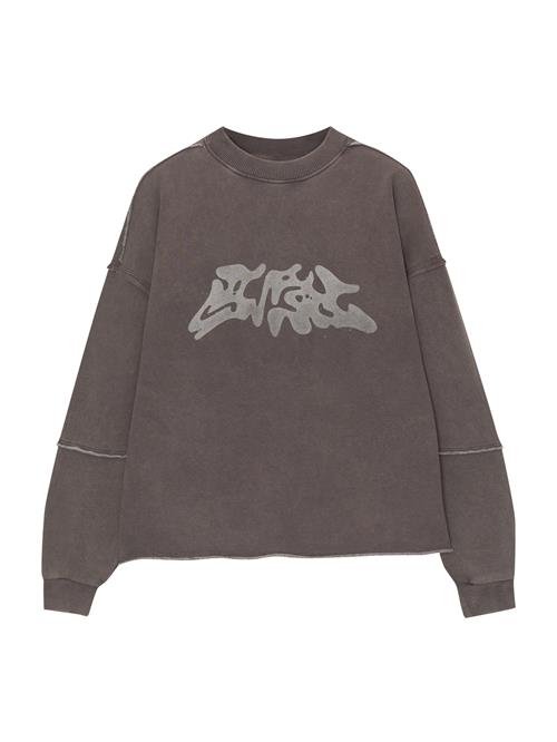 Se Pull&Bear Sweatshirt  mudderfarvet / lysegrå ved About You