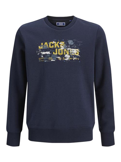 Se Jack & Jones Junior Sweatshirt  mørkeblå / gul / hvid ved About You