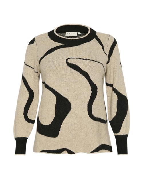 Se KAFFE CURVE Pullover 'Vilma'  beige-meleret / sort ved About You