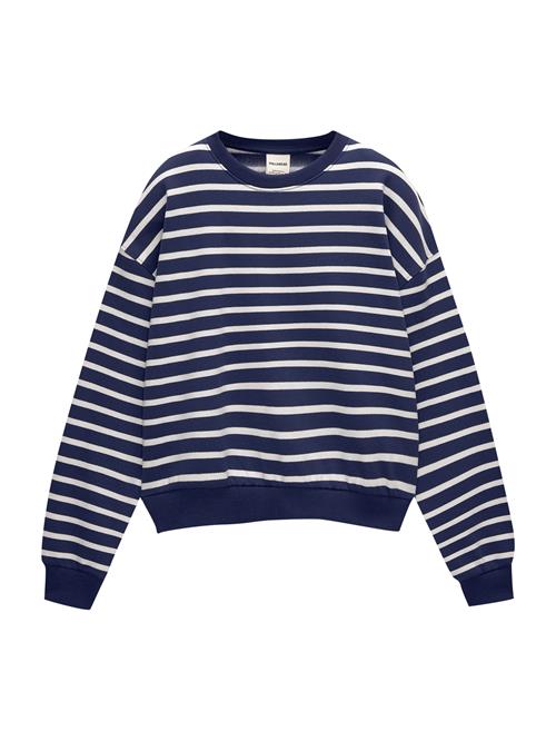 Pull&Bear Sweatshirt  mørkeblå / hvid