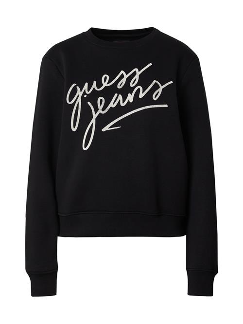 Se GUESS JEANS Sweatshirt  sort / hvid ved About You