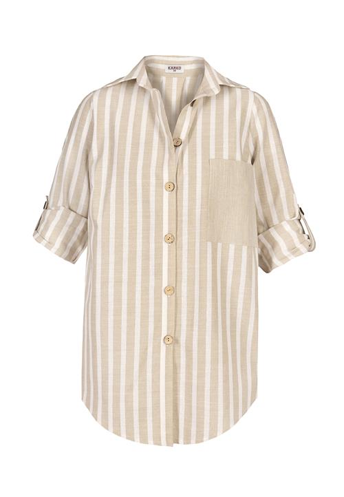 Karko Bluse 'LUKA'  lysebeige / hvid