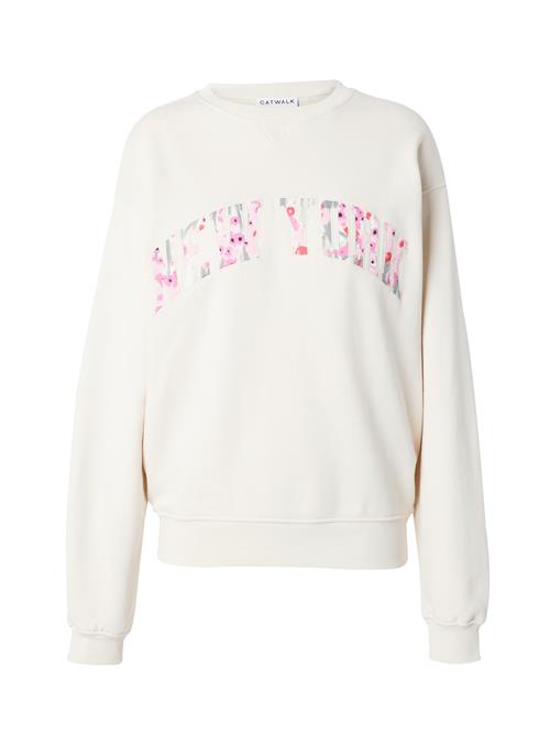 CATWALK JUNKIE Sweatshirt 'TULIPS'  ecru / grå / laks / lys pink