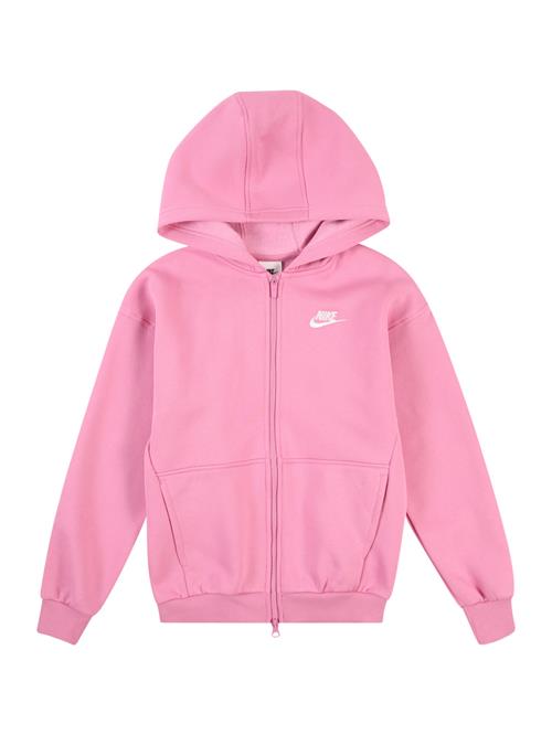 Se Nike Sportswear Sweatjakke 'CLUB FLEECE'  pink / hvid ved About You