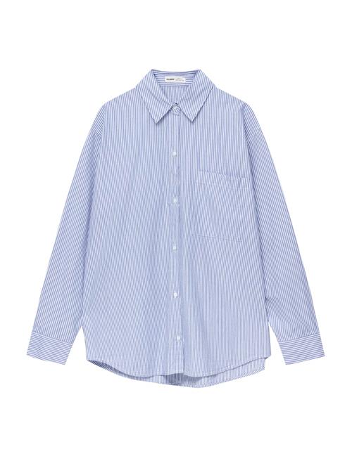 Pull&Bear Bluse  lyseblå / hvid