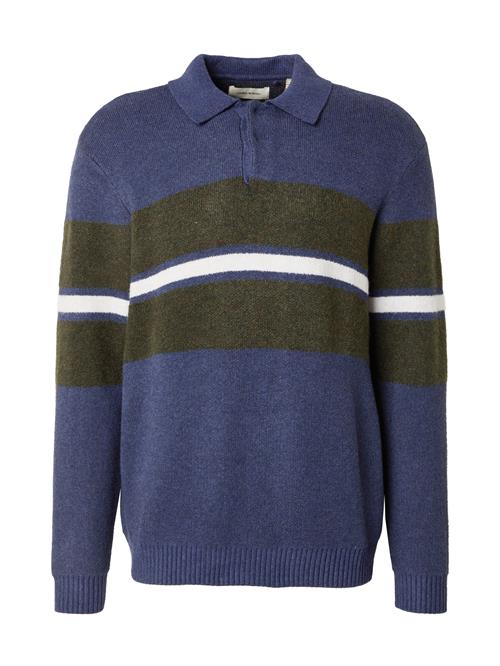 BLEND Pullover  mørkeblå / oliven / hvid