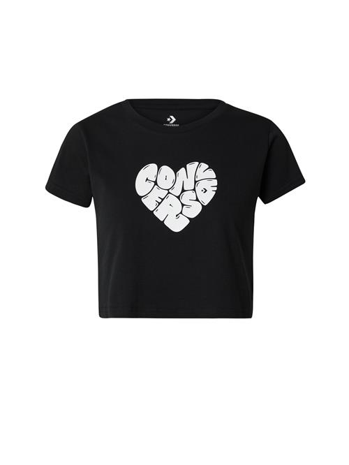 CONVERSE Shirts 'HEART'  sort / hvid