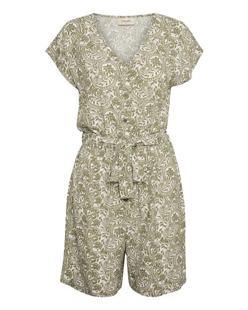 Se Cream Jumpsuit 'Tiah'  oliven / hvid ved About You