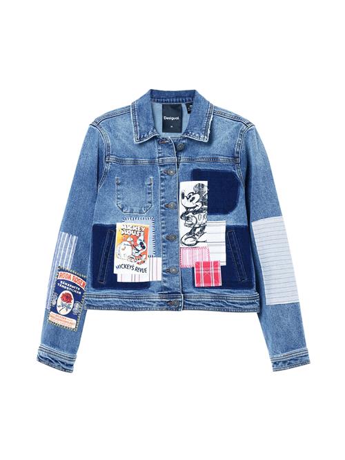 Desigual Overgangsjakke 'Mickey Mouse'  navy / blue denim / blodrød / offwhite