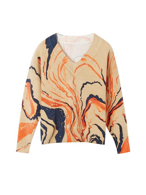 Se Desigual Pullover  mørkeblå / lysebrun / orange ved About You