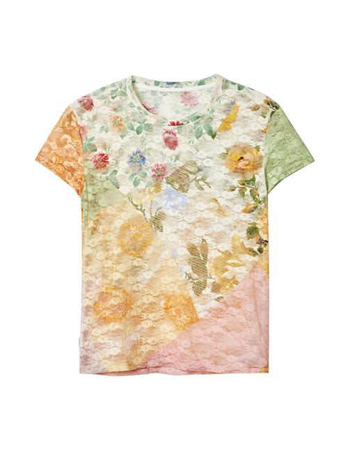 Se Desigual Shirts  creme / lysegrøn / mandarin / fersken / rød ved About You