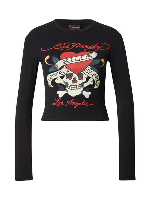 Ed Hardy Shirts 'LOVE KILLS'  mørkegrøn / rød / sort / hvid