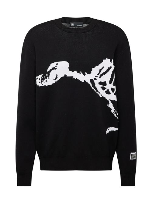 G-STAR Pullover 'Running dog'  sort / hvid