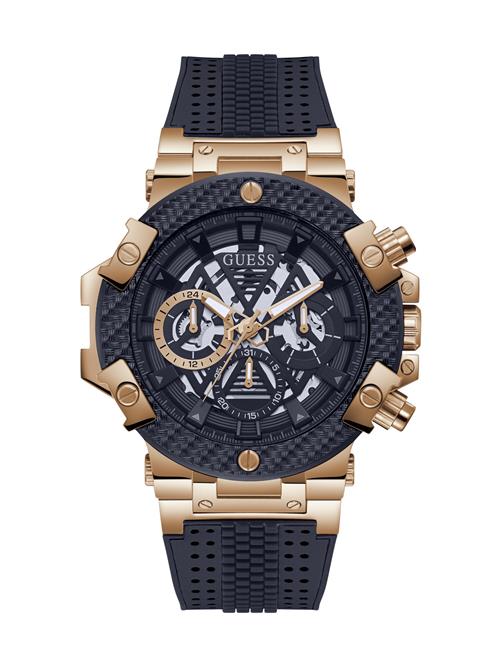 GUESS Analogt ur ' CARBON '  navy / rosa guld / sort