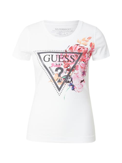 Se GUESS Shirts 'PEONY'  orange / pink / sølv / hvid ved About You