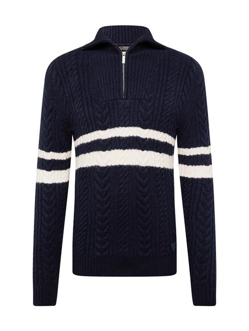 Se GUESS Pullover 'ELRIC'  navy / uldhvid ved About You