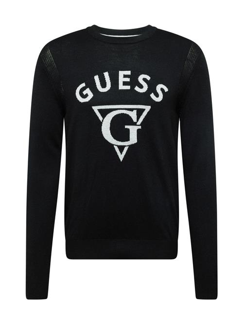 GUESS Pullover 'EDGAR'  sort / hvid-meleret