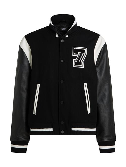 Karl Lagerfeld Overgangsjakke 'Varsity'  sort / hvid