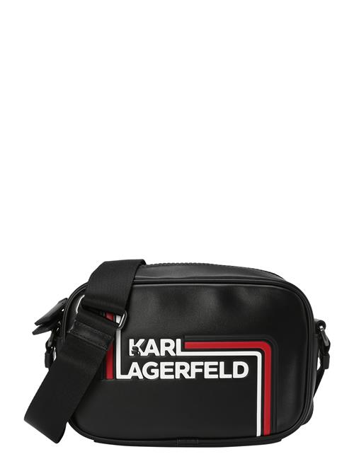 Se Karl Lagerfeld Skuldertaske 'ESSENTIAL'  rubinrød / sort / hvid ved About You