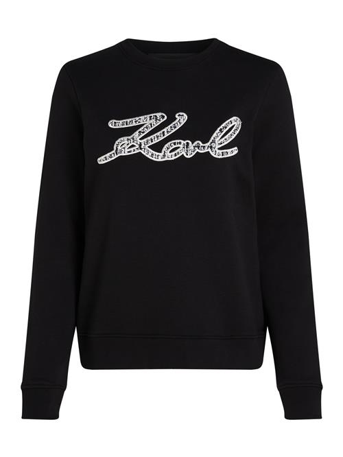 Karl Lagerfeld Sweatshirt 'Bouclé'  sort / hvid