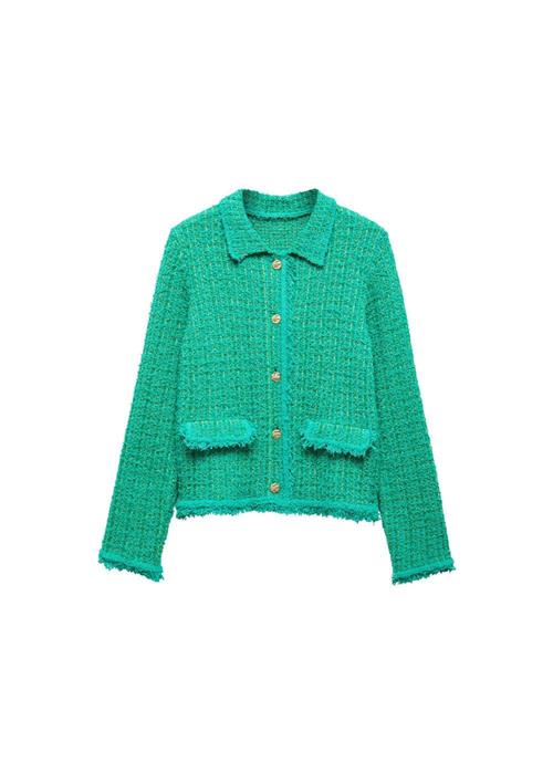 MANGO Cardigan 'COCODRIL'  jade / neongrøn / lysegrøn