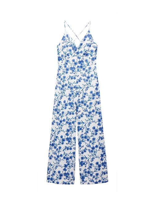 Se MANGO Jumpsuit 'Garci'  blå / hvid ved About You