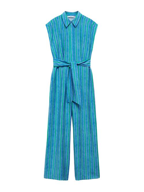 MANGO Jumpsuit 'Moraima'  blå / himmelblå / grøn