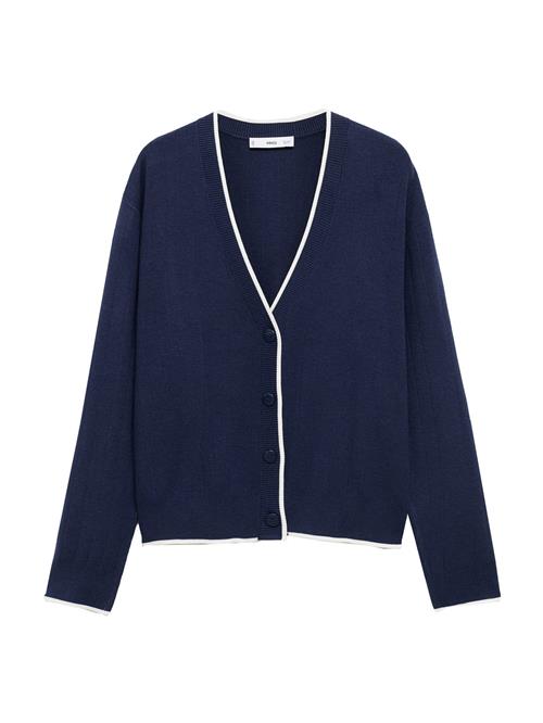 Se MANGO Cardigan 'Pipe'  navy / hvid ved About You