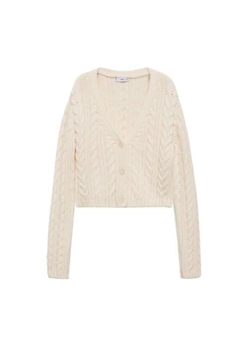 MANGO Cardigan 'Trenzi'  lysebeige