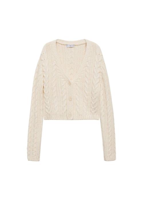 MANGO Cardigan 'Trenzi'  lysebeige