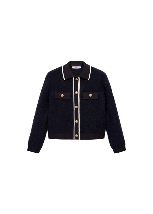 MANGO Cardigan 'Nuria'  navy / hvid