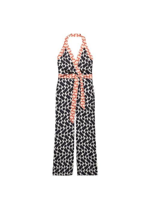 MANGO Jumpsuit 'Cosim'  orange / sort / hvid