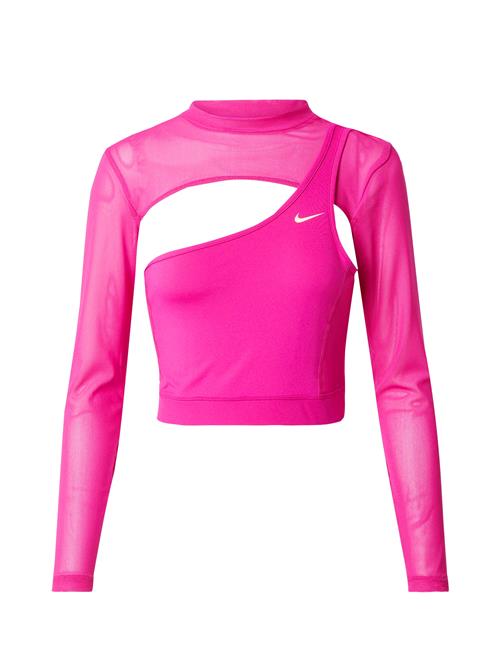 NIKE Funktionsbluse  neonpink / hvid