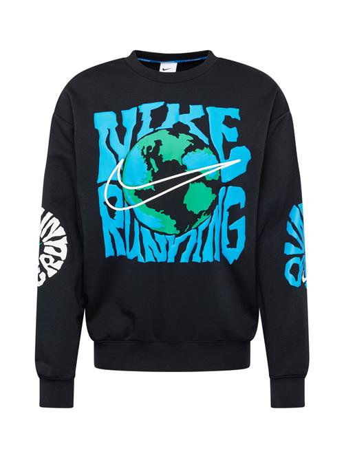 Se NIKE Sportsweatshirt 'RUN ENERGY'  azur / grøn / sort / hvid ved About You