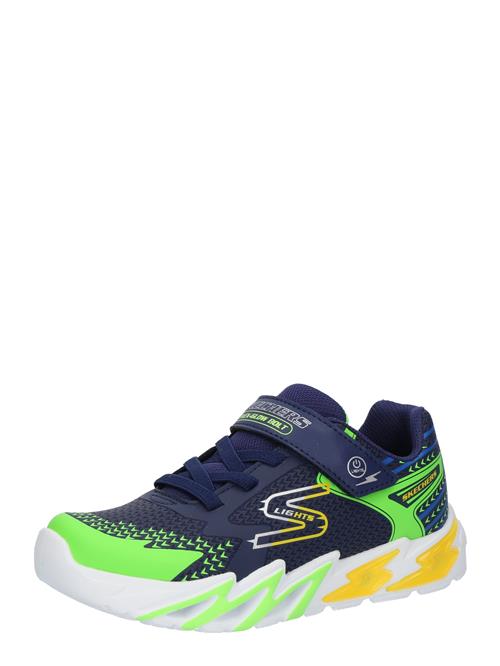 Se SKECHERS Sneakers 'FLEX-GLOW BOLT'  navy / gul / grøn / hvid ved About You