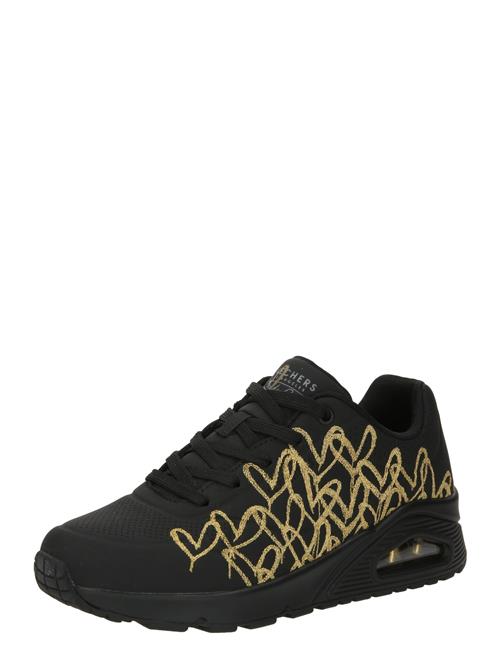 Se SKECHERS Sneaker low 'Uno'  gylden gul / sort ved About You