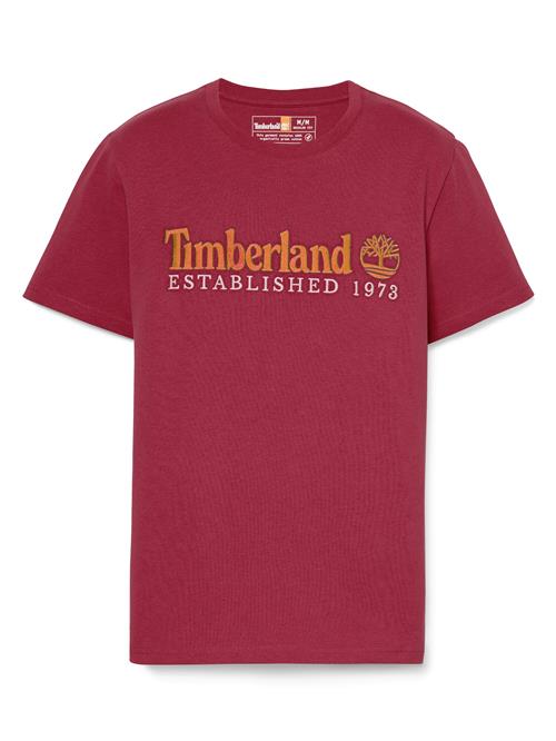 Se TIMBERLAND Bluser & t-shirts 'Embroidery'  orange / mørkerød / hvid ved About You