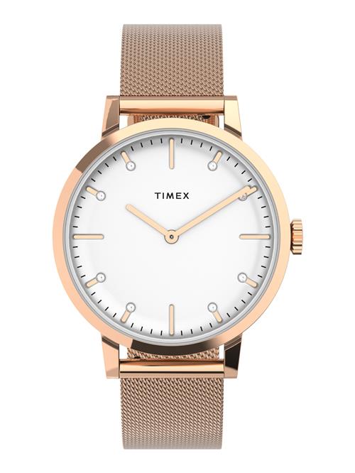 Se TIMEX Analogt ur 'Midtown City'  guld / rosa guld / hvid ved About You