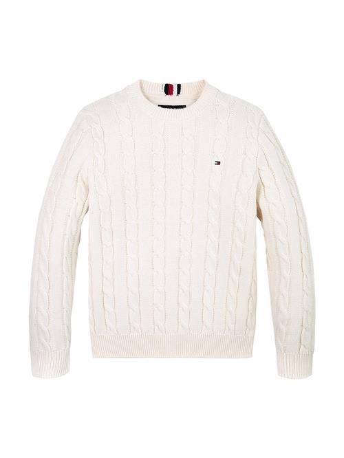 Se TOMMY HILFIGER Pullover 'ESSENTIAL'  navy / rød / naturhvid ved About You