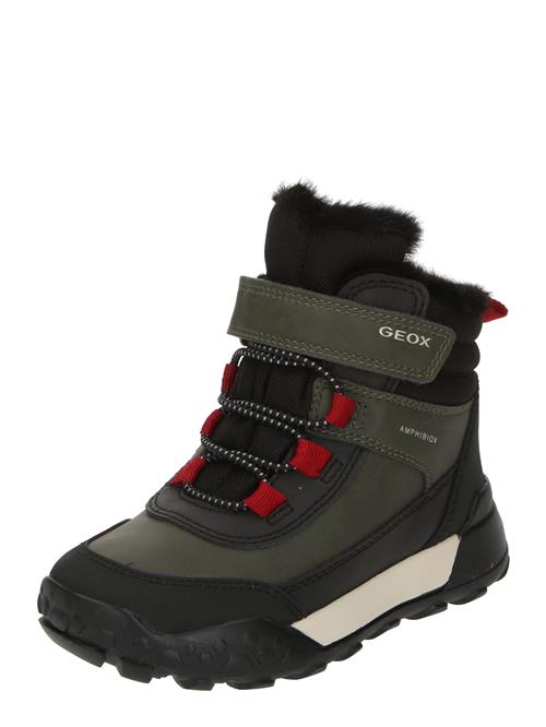 GEOX Snowboots 'Trekkyup'  grøn / mørkerød / sort