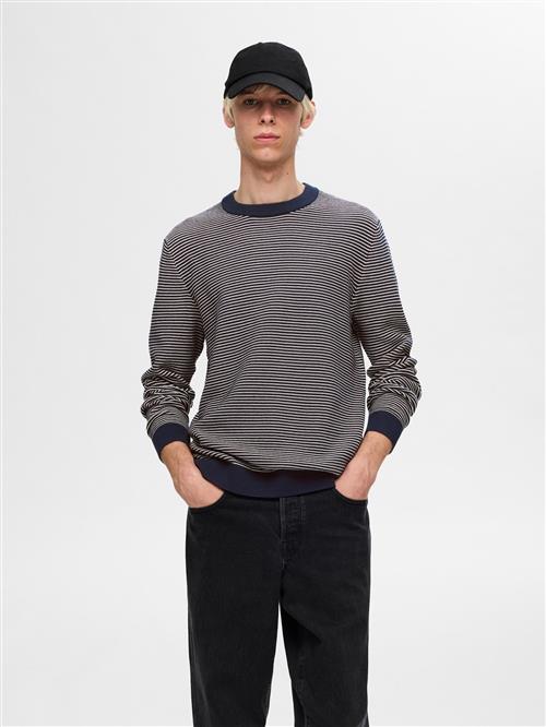 SELECTED HOMME Pullover  blå / hvid