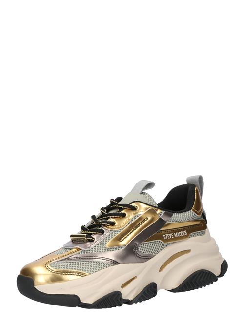 Se STEVE MADDEN Sneaker low 'POSSESSION'  guld / sort / sølv ved About You