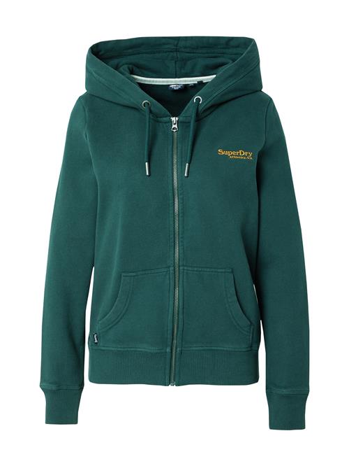 Superdry Sweatjakke 'ESSENTIAL'  gul / mørkegrøn