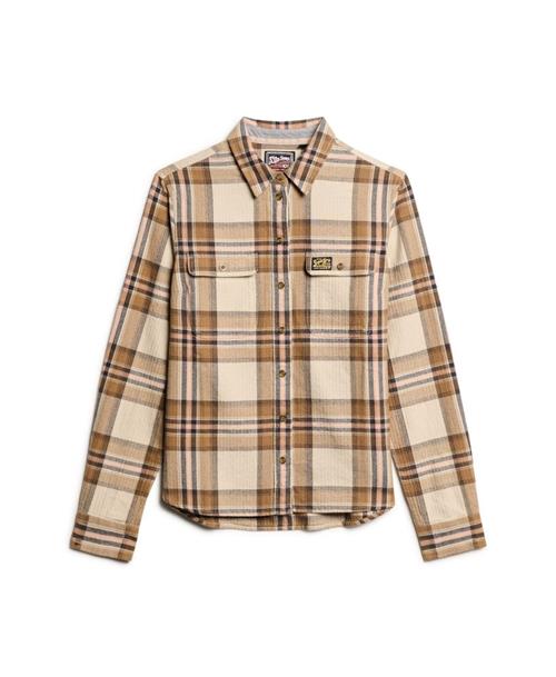 Superdry Bluse 'LUMBERJACK'  creme / umbra / brokade / mørkegrå