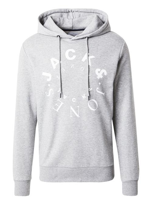 Se JACK & JONES Sweatshirt 'WARRIOR'  grå-meleret / hvid ved About You